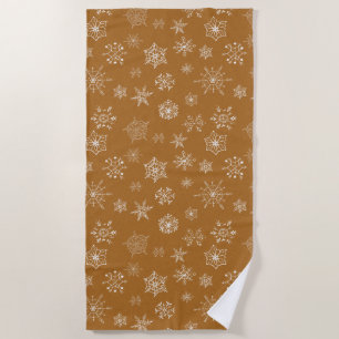 vintage christmas snowflakes beach towel