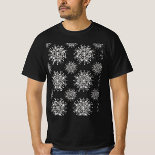 Vintage Christmas, Snowflakes Blizzard Pattern T-Shirt