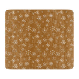 vintage christmas snowflakes cutting board