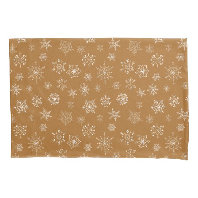 vintage christmas snowflakes pillowcase (Front)