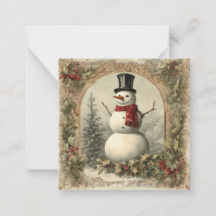 Vintage Christmas Snowman Card