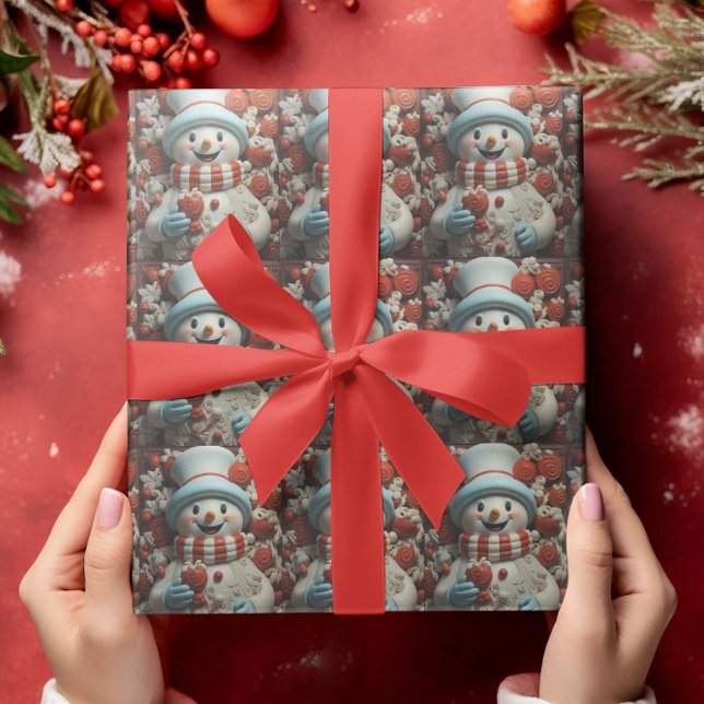 Vintage Christmas Snowman  Wrapping Paper (Creator Uploaded)