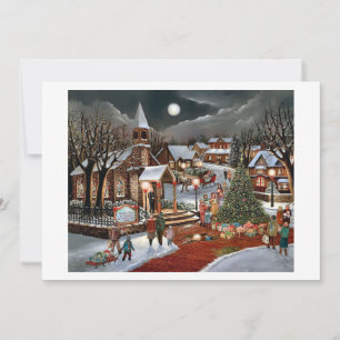 Vintage Christmas snowy landscape Holiday Card