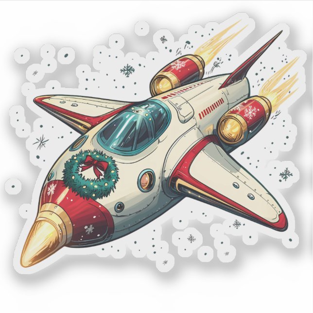 Vintage Christmas Spaceship  (Front)