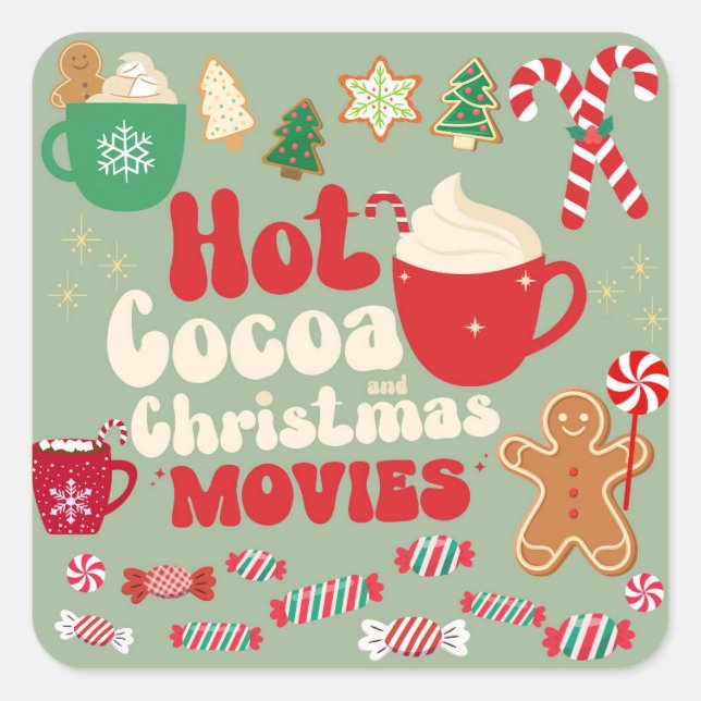 Vintage Christmas Square Sticker (Front)