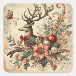 Vintage Christmas  Square Sticker