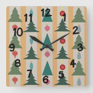 Vintage Christmas Square Wall Clock