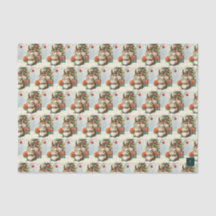 Vintage Christmas Squirrel Tissue Paper