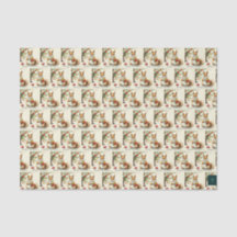 Vintage Christmas Squirrel Tissue Paper