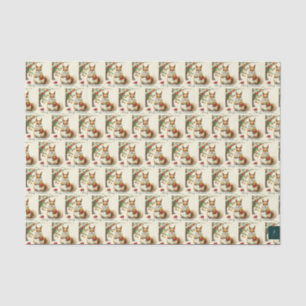 Vintage Christmas Squirrel Tissue Paper