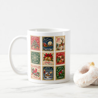 Vintage Christmas Stamp Collection – Cosy Holiday Coffee Mug