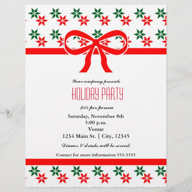 Vintage Christmas Star Holiday Party Event Flyer (Front)