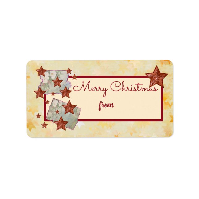 Vintage Christmas stars Label (Front)