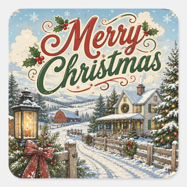 vintage christmas sticker (Front)