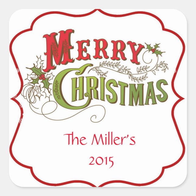 Vintage Christmas Stickers Labels (Front)