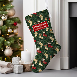 Vintage Christmas Stocking Custom Name Gift