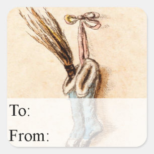 Vintage Christmas Stockings Gift Tag