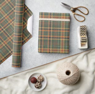 Vintage Christmas Tartan Plaid Wrapping Paper