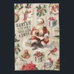 Vintage Christmas Tea Towel<br><div class="desc">Vintage Christmas decoupage kitchen towel. Festive kitchen towel makes a cute Christmas gift. Designed for you by Blackberry Boulevard.</div>