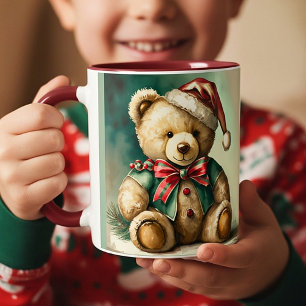 Vintage Christmas Teddy bear Mug