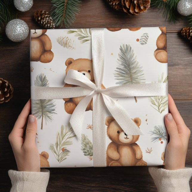 Vintage Christmas Teddy Bear Wrapping Paper (Creator Uploaded)