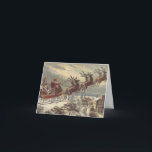 Vintage Christmas Thank You<br><div class="desc">Vintage illustration Christmas scene with Santa Claus and his reindeer delivering toys on Christmas Eve.</div>