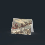 Vintage Christmas Thank You<br><div class="desc">Vintage illustration Christmas scene with Santa Claus and his reindeer delivering toys on Christmas Eve.</div>