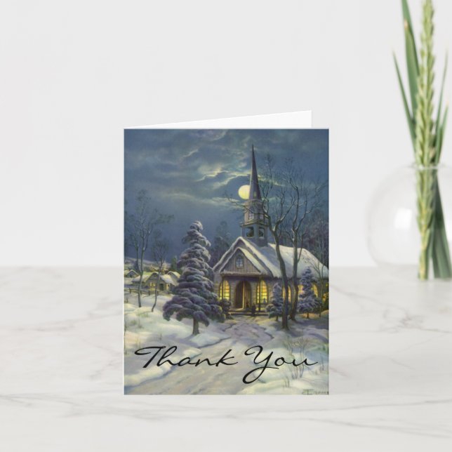Vintage Christmas Thank You Card (Front)