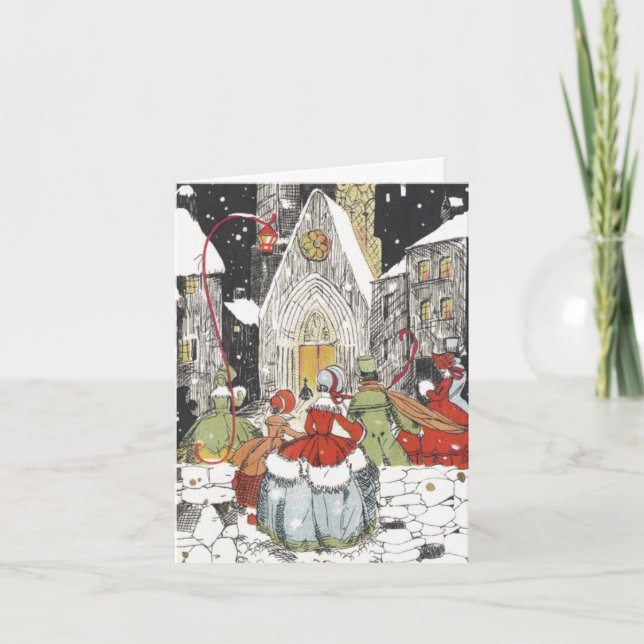 Vintage Christmas Thank You Card (Front)