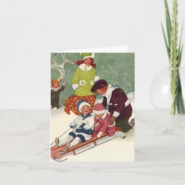 Vintage Christmas Thank You Card (Front)