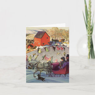 Vintage Christmas Thank You Card