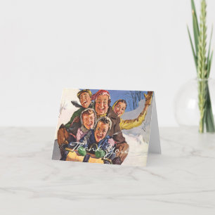 Vintage Christmas Thank You Holiday Card