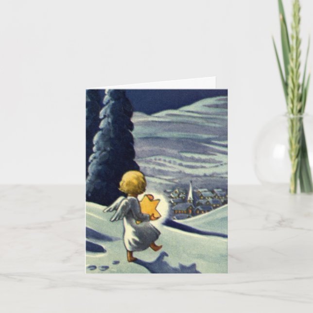 Vintage Christmas Thank You Holiday Card (Front)