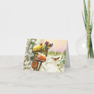 Vintage Christmas Thank You Holiday Card