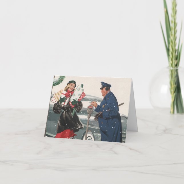 Vintage Christmas Thank You Holiday Card (Front)