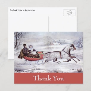 Vintage Christmas Thank You Postcard