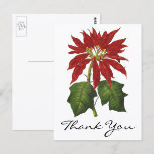 Vintage Christmas Thank You Postcard