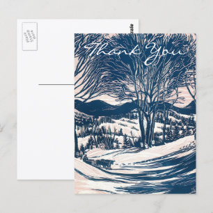 Vintage Christmas Thank You Postcard