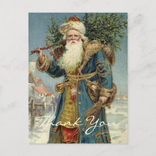 Vintage Christmas Thank You Postcard