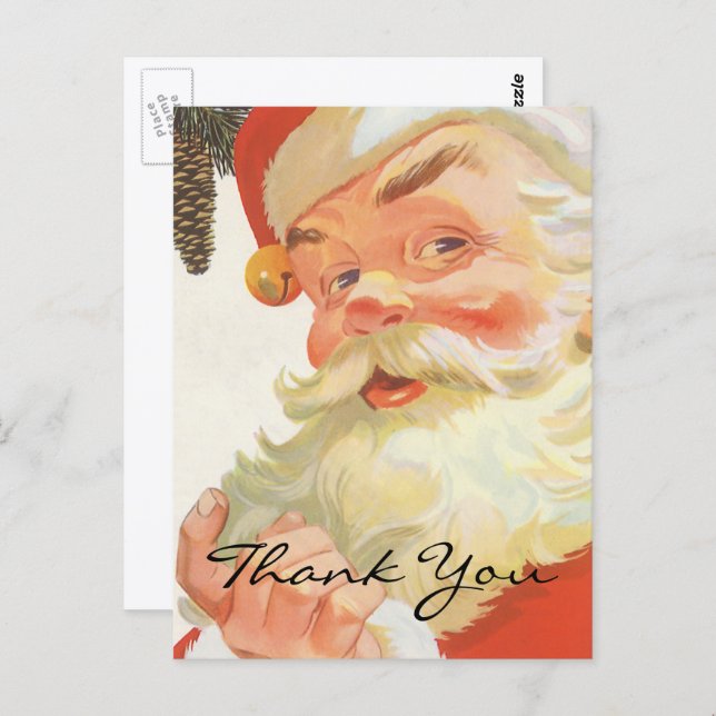 Vintage Christmas Thank You Postcard (Front/Back)