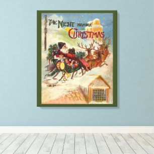 Vintage Christmas, The Night Before Christmas Canvas Print