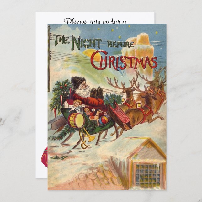 Vintage Christmas, The Night Before Christmas Invitation (Front/Back)