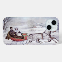 Vintage Christmas, The Road Winter, Sleigh Horse