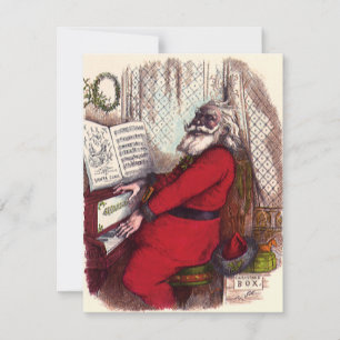 Vintage Christmas, Thomas Nast Santa Claus Piano Holiday Card