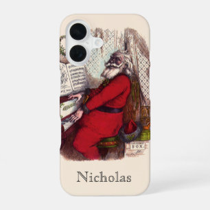 Vintage Christmas, Thomas Nast Santa Claus Piano iPhone 16 Case