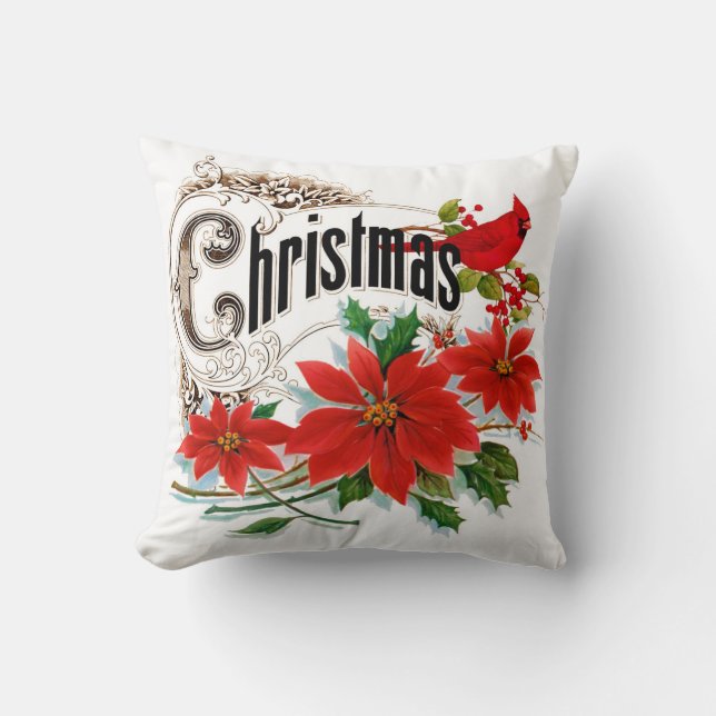 Vintage Christmas throw pillow (Front)