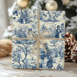Vintage Christmas Toile Blue Victorian Holiday Wrapping Paper<br><div class="desc">Add a touch of timeless elegance to your holiday gifts with this Vintage Christmas Toile Blue Victorian Holiday Wrapping Paper. Featuring an intricate toile design inspired by Victorian Christmas scenes, this luxurious blue and white wrapping paper brings a classic, nostalgic feel to your gift presentation. Perfect for those who love...</div>