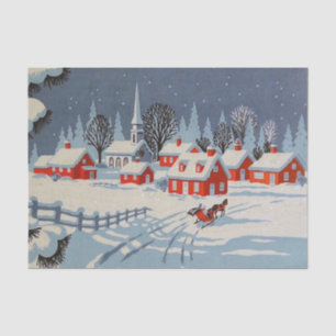 Vintage Christmas town Holiday tissue Paper