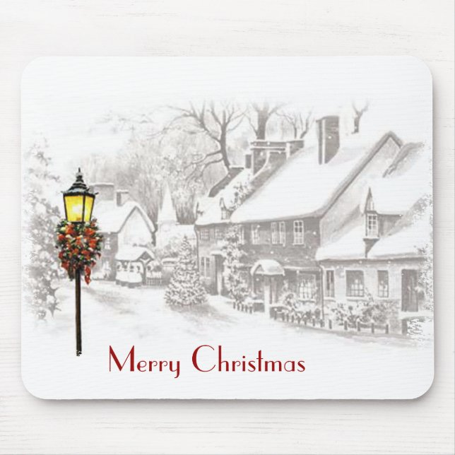Vintage Christmas Town Mousepad (Front)