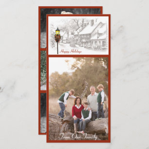 Vintage Christmas Town Photo Card